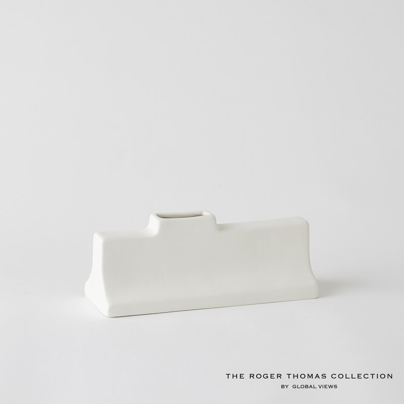 Icon Wide Vase-Matte White-Sm