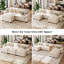 Canapé modulaire en forme de U l 86 po Brazell, canapé nuage avec repose-pieds et coussins amovibles - beige-122872751