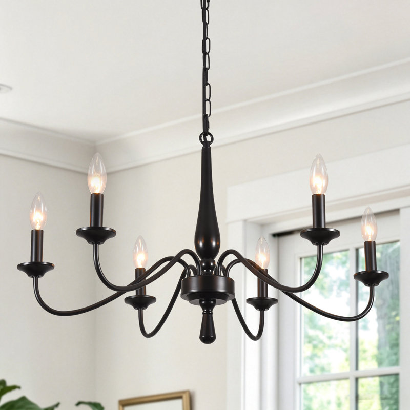 Lustre 6 lumières 27,83 "de style bougie classique classique à intensité variable, 6
