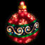 Silhouette de fenêtre d'ornement de Noël rouge 19,5 po