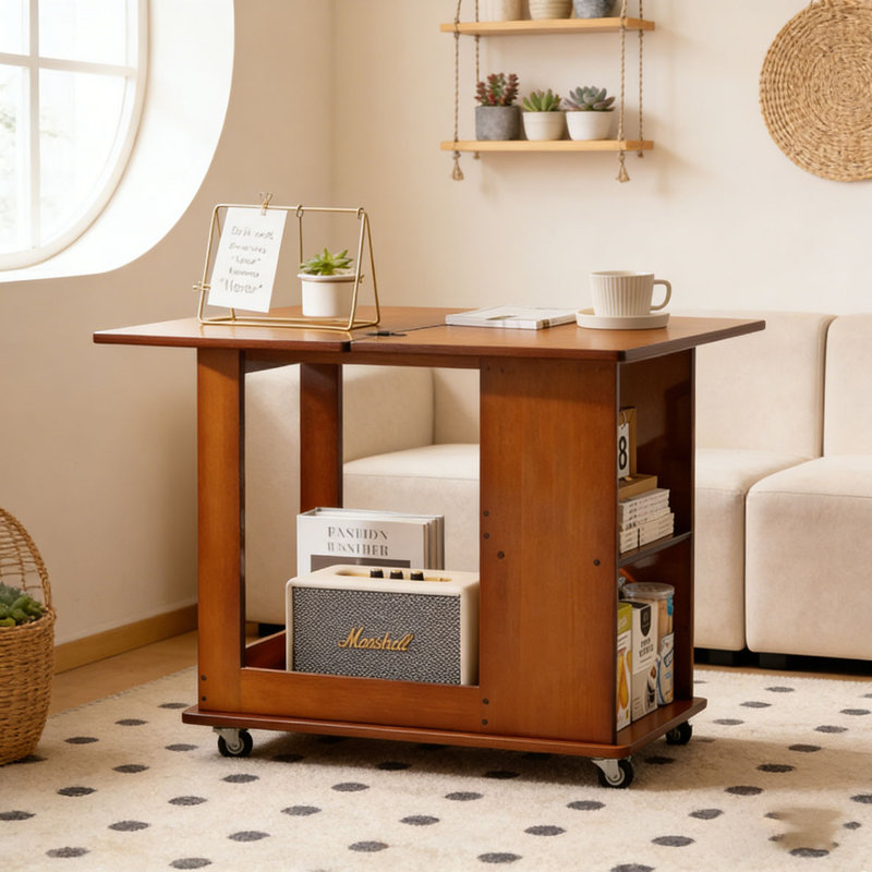 Table pliante en bambou, Noyer 0