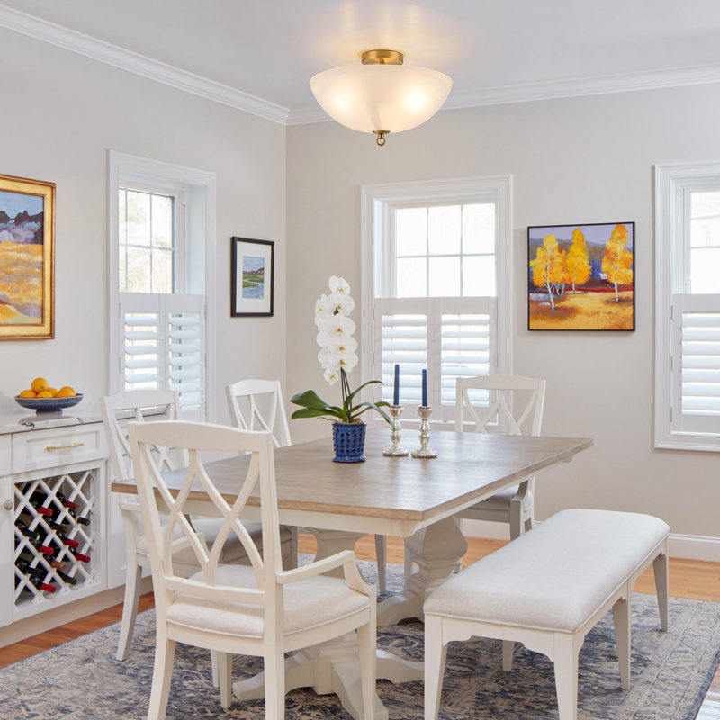 3-Light Bowl Glass Semi Flush Mount