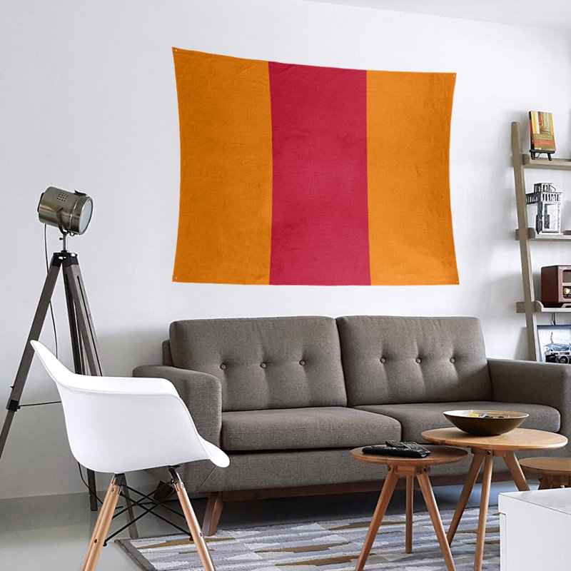 Tapisserie en polyester Tampa, H 68 po x l 80 po, Orange / Rouge