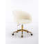 Chaise de bureau pivotante rembourrée en laine Leomie-2000808867