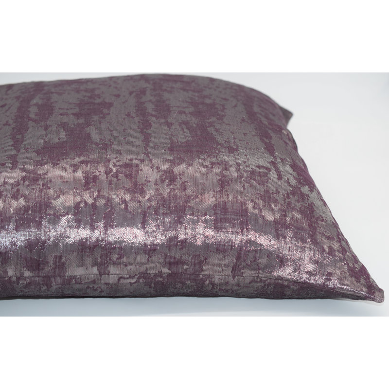 Plum/Silver Metallic Waves Pillow Cover & Insert