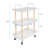 3 Tier Rolling Storage Utility Cart Heavy Duty Craft Cart with Wheels Handle White Furniture Office