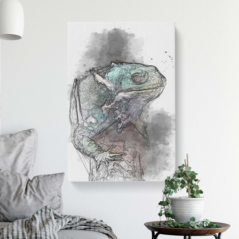 Fiji Iguana in Abstract - Wrapped Canvas, 91cm H x 60cm W x 3cm D