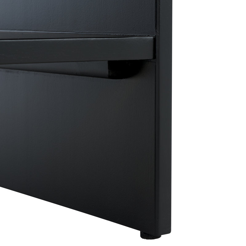 Haydriana 1 Drawer Wood Nightstand, Black