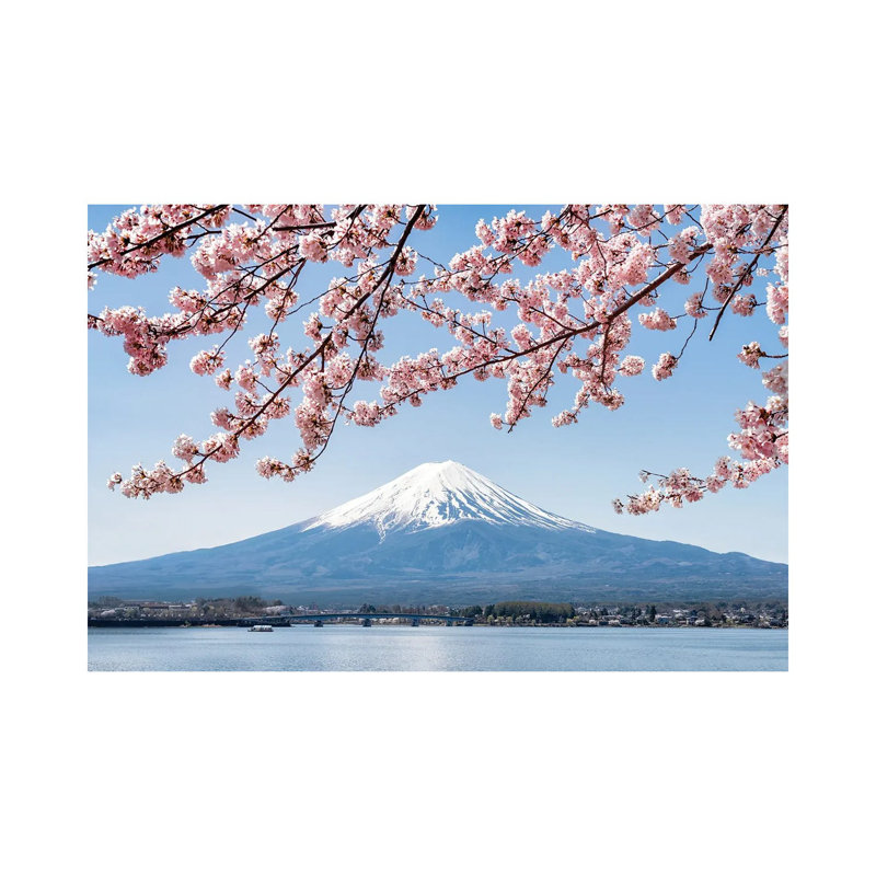 Mount Fuji In Spring At Lake Kawaguchiko by Jan Becke - Wrapped Canvas Print, 20.32 cm H x 30.48 cm W