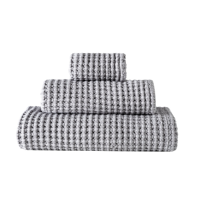 Aura Waffle Bath Towel, Silver
