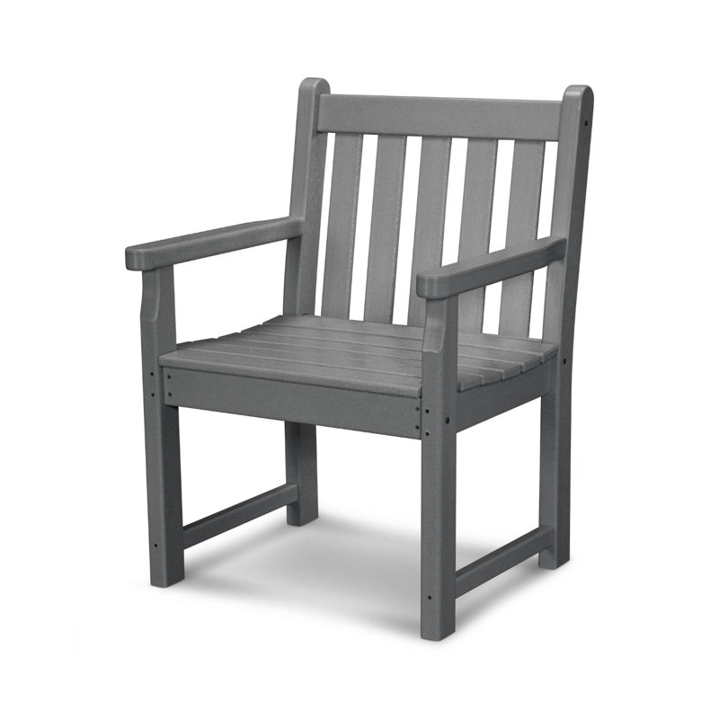 POLYWOOD Traditional Garden Arm Chair, Slate Gray