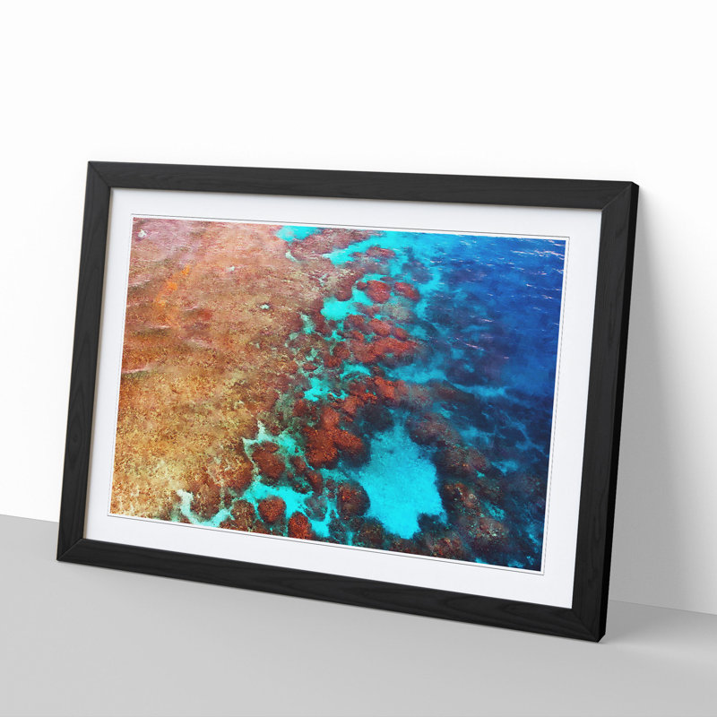 The Great Barrier Reef Coral - Picture Frame Graphic Art, Black, 48cm H x 65cm W x 2cm D