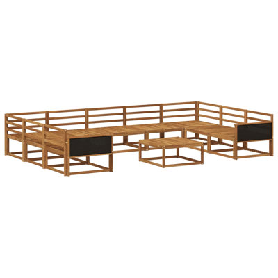  Outdoor Sofa Set 10 Pcs Solid Acacia Wood Patio Furniture Sectional