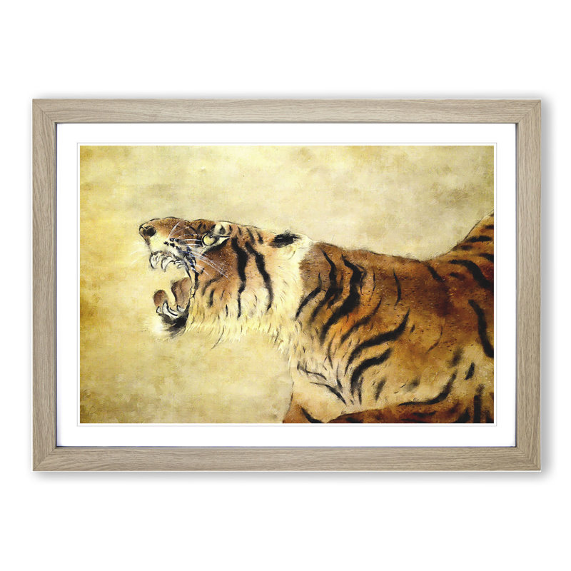 Oriental Tiger Vol.1 - Framed Print, 27cm H x 36cm W x 2cm D, Oak Framed