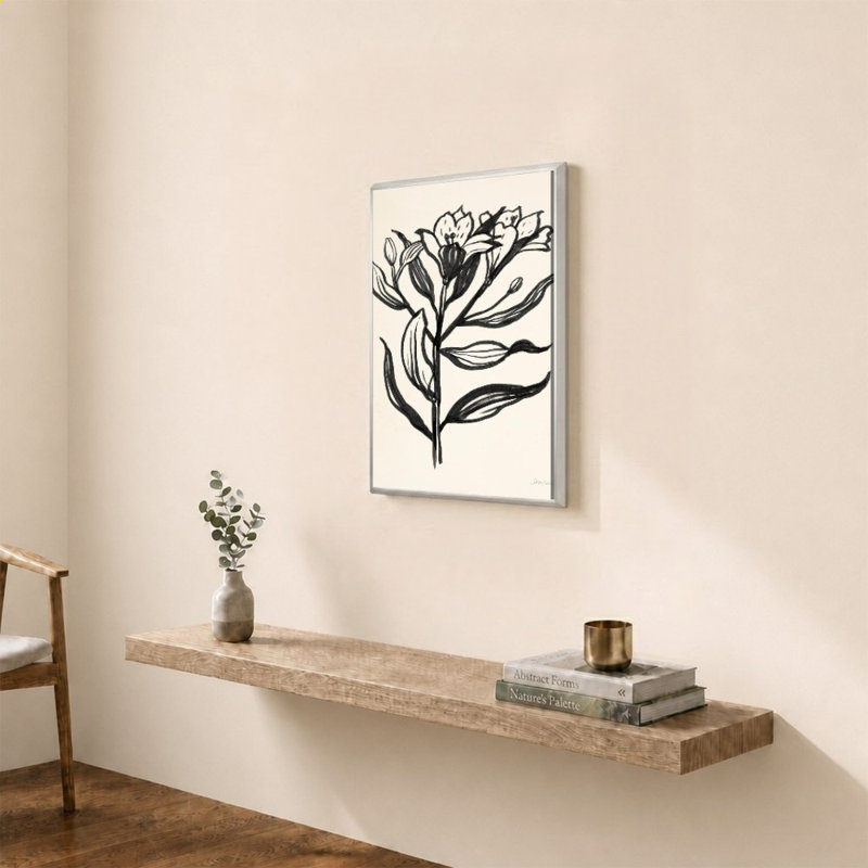 «Ink Flower I Cream» par Sara Zieve Miller - Impression sur toile