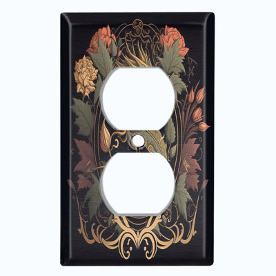 Copper Rust Patina Teal Print 1 - Gang Duplex Outlet Standard Wall Plate