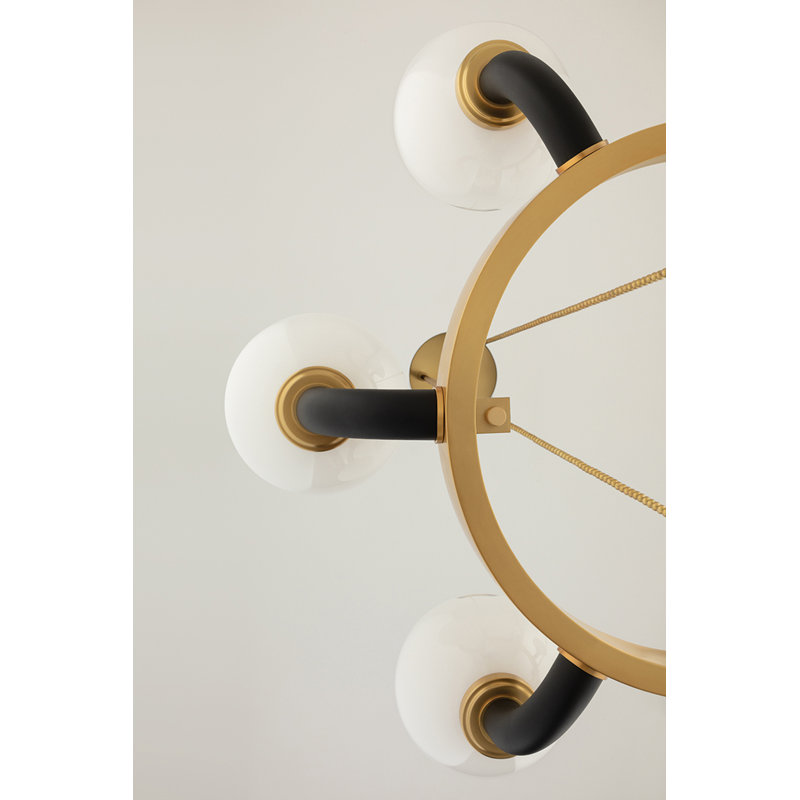 Werner 8 Light Chandelier, Aged Brass/Black