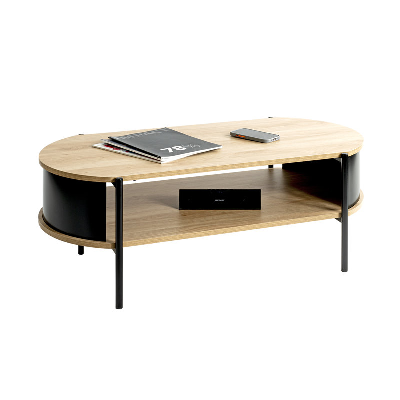 Coffee Table with Storage, Black
