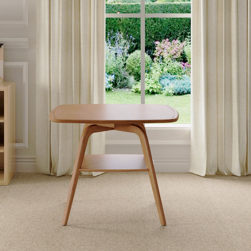 Table de salle à manger avec tablette de rangement, bois moderne