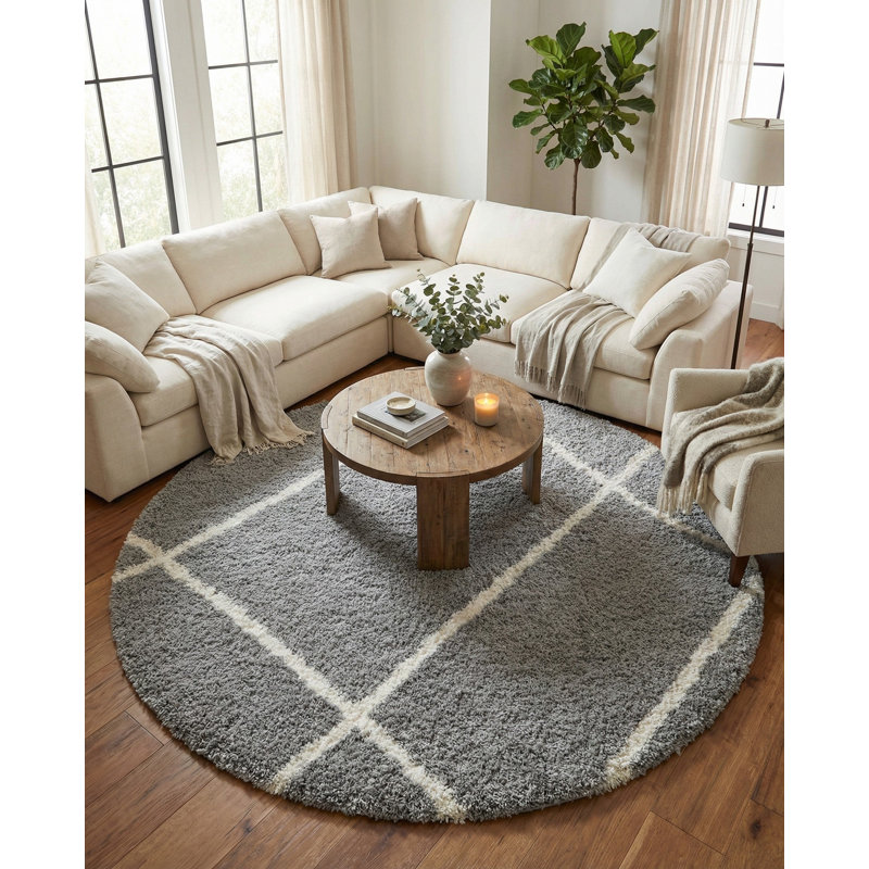 Tapis Tarquinio, Gris, Rond 5 pi 1 po
