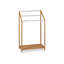 Bamboo 3 Rail Freestanding Blanket Rack Brown
