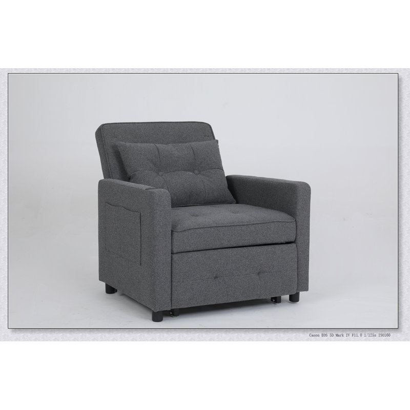 3-In-1 Convertible Sleeper Chair With Adjustable Backrest, USB Ports, And Side Pocket For Maximum Comfort And Convenience