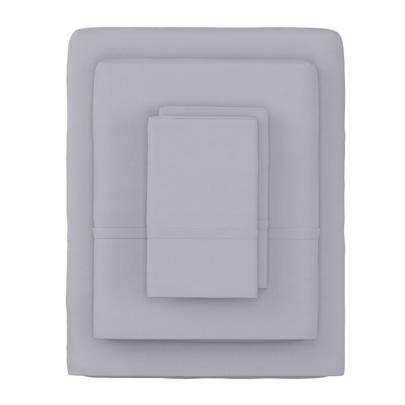 Ensemble de draps 3 pièces en microfibre brossée - Literie avec draps-housse infroissables et résistants aux taches, Argent