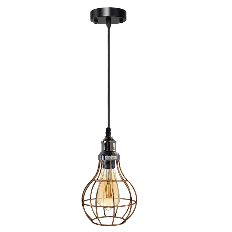 1 - Light Black Pendant, Yes, Brushed Copper