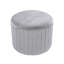 Rich 40cm Wide Velvet Round Abstract Pouffe Ottoman-542561083