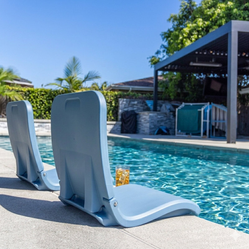 Coast Modern Portable Poolside Chair – Adult Foldable Flip Chair for Pool, Beach, Tailgating & Stadium – Durable Plastic with Back Support