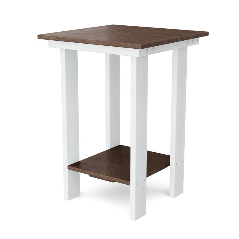 Table de balcon contemporaine, Brun Tudor / blanc