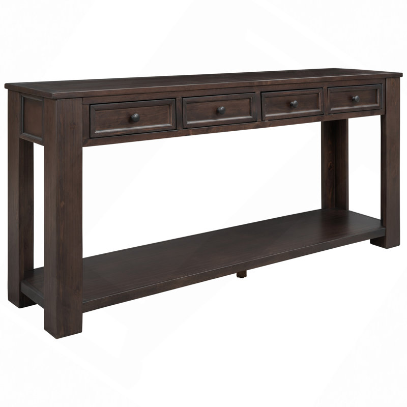 Console / canapé avec tiroirs de rangement et tablette inférieure pour le vestibule, Espresso