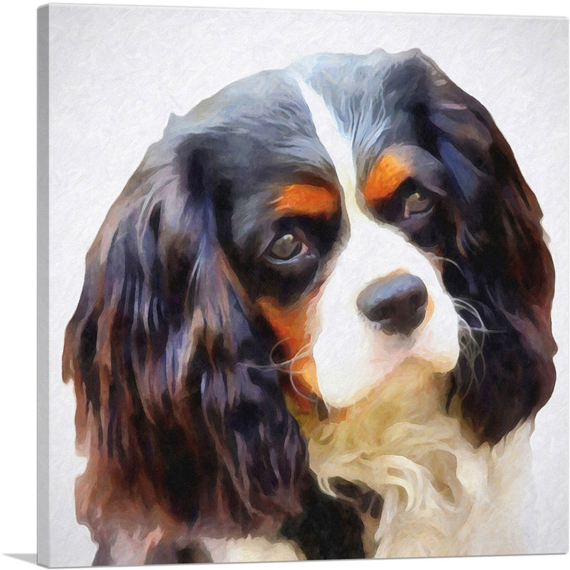 Cavalier Dog Breed - reproduction d'art sur toile tendue, H 26 po x l 26 po x P 1,5 po