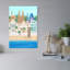 Barcelona Colorful Abstract Palm Tree Architecture Beach Wall Art Print 1 Piece Wrapped Canvas Wall Art-1544673658