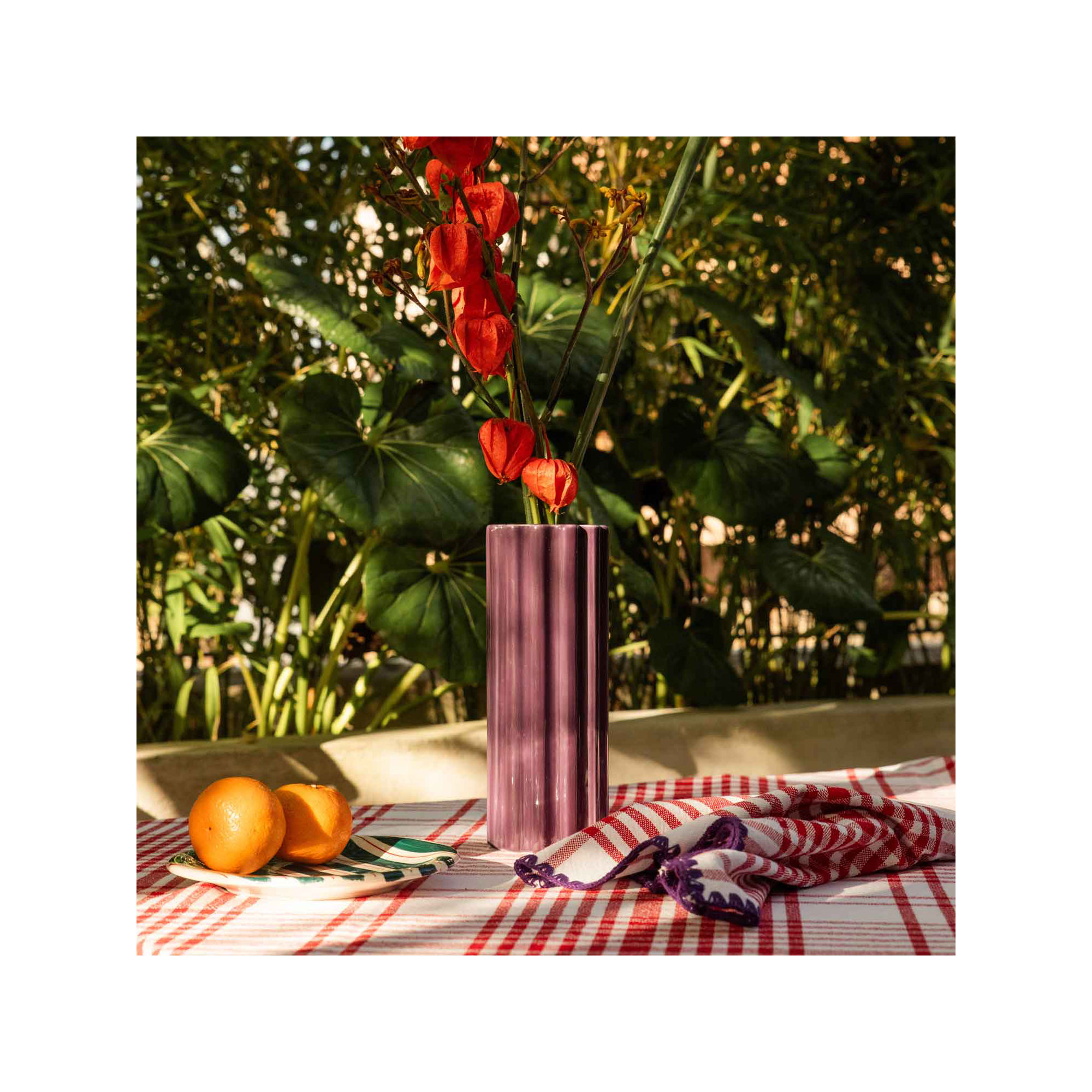 Trattoria Napkin 0202 (Set Of 2), Red/Purple/White