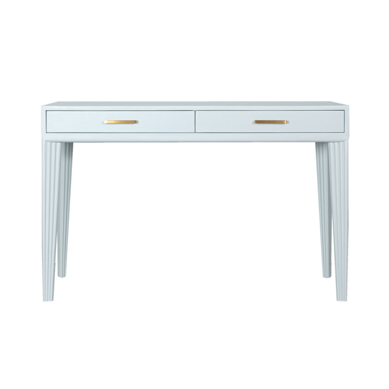 Bureau d'écriture en bois massif Gauthier, Bleu clair