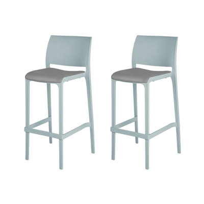 Sensilla Cushioned Resin Bar Stool, Baby Blue