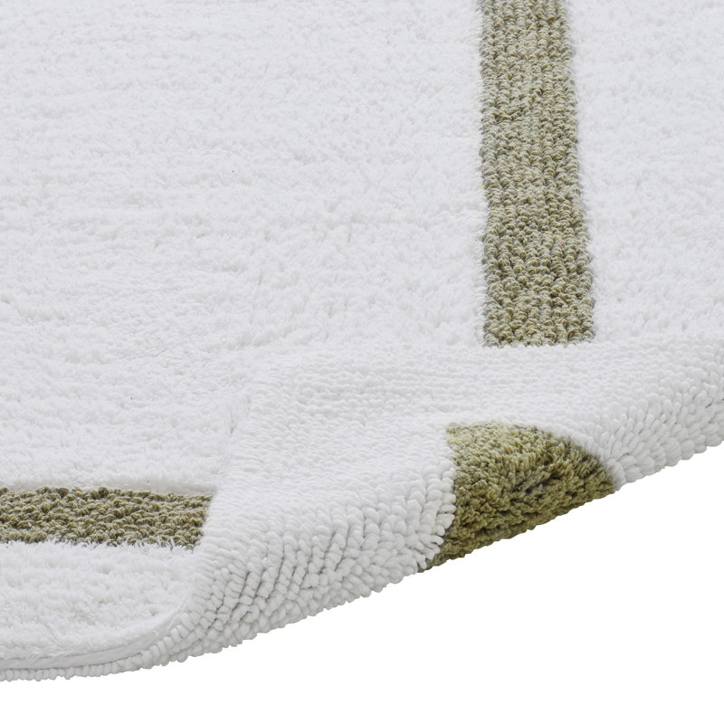 Arth Premium 100% Cotton 2370 GSM 4-Piece Bath Rug Set OEKO-TEX® Certified, Ultra Plush Tufted Bathroom Mats, Super Absorbent, Reversible, Machine Washable, Spa-Like Comfort, White/Sage