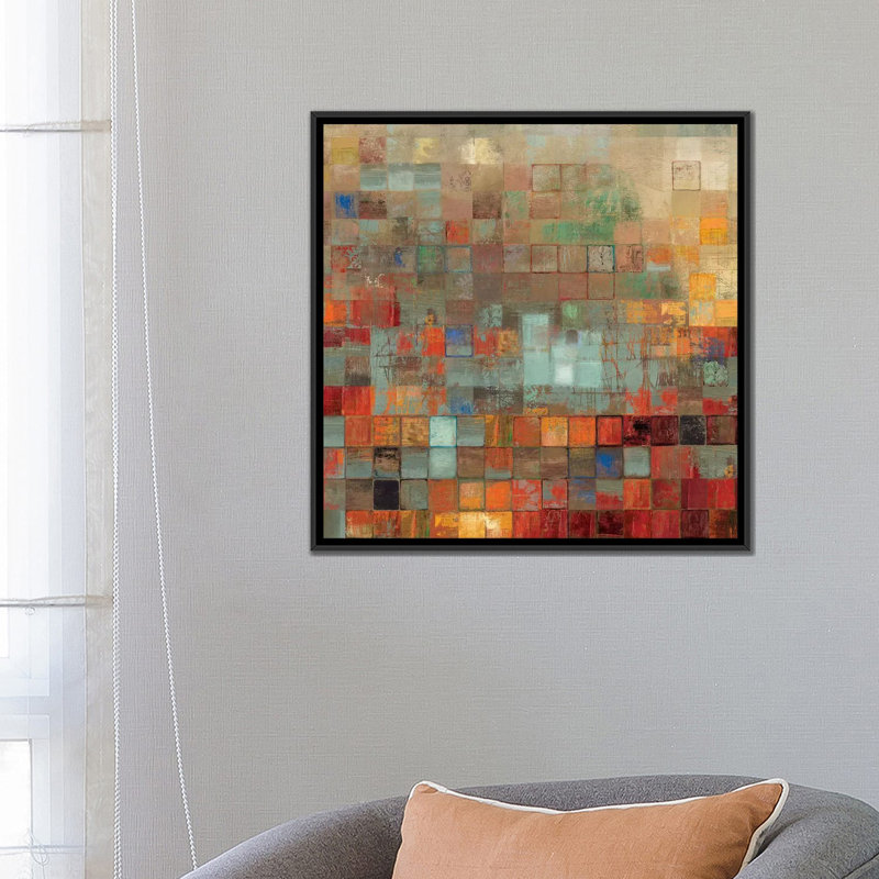 Organisé par Tom - reproduction sur toile tendue, H 18 po x l 18 po x P 1,5 po, Toile encadrée noire, Pas de tapis