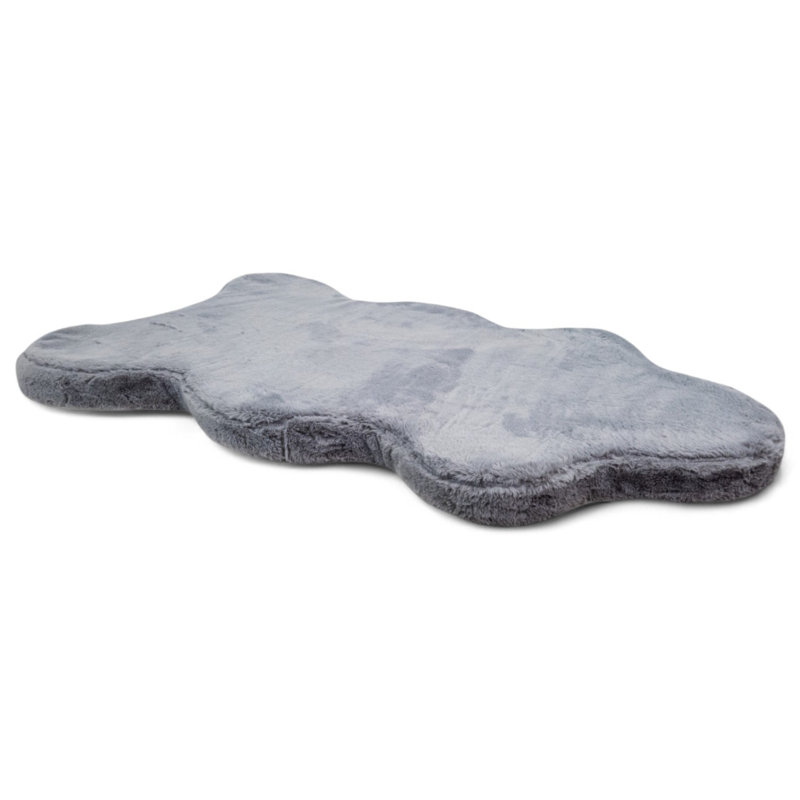 Pixie Hide Shape Leakproof Dog Bed, Gray, Gray, 3" H x 40" W x 25" D