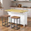 Ensemble d'îlot de cuisine 3 pièces avec 2 tabourets, table de cuisine à abattants avec prise de courant et armoire de rangement 3 pièces-2040879412