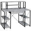 Bureau rectangulaire gris et noir avec étagères de rangement - Organisé et fonctionnel pour les espaces de bureau - Matériaux de qualité - Bureaux élégants