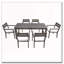 Ensemble de salle à manger 7 pièces en bois d'acacia avec chaises empilables (gris)-1479873097