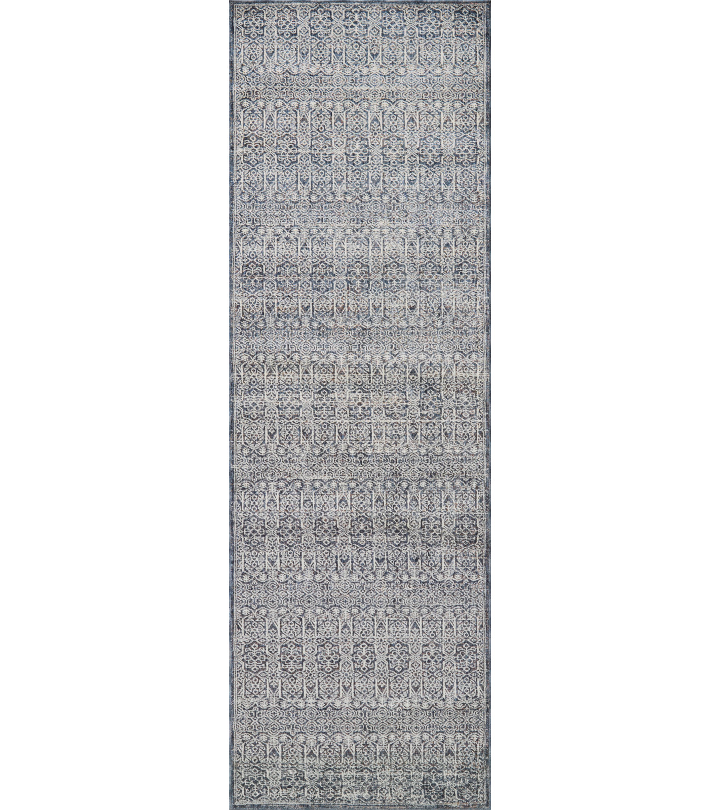 Amber Lewis x Loloi Zuma Denim Ivory Oriental Rug, Runner 2'7" x 7'9"