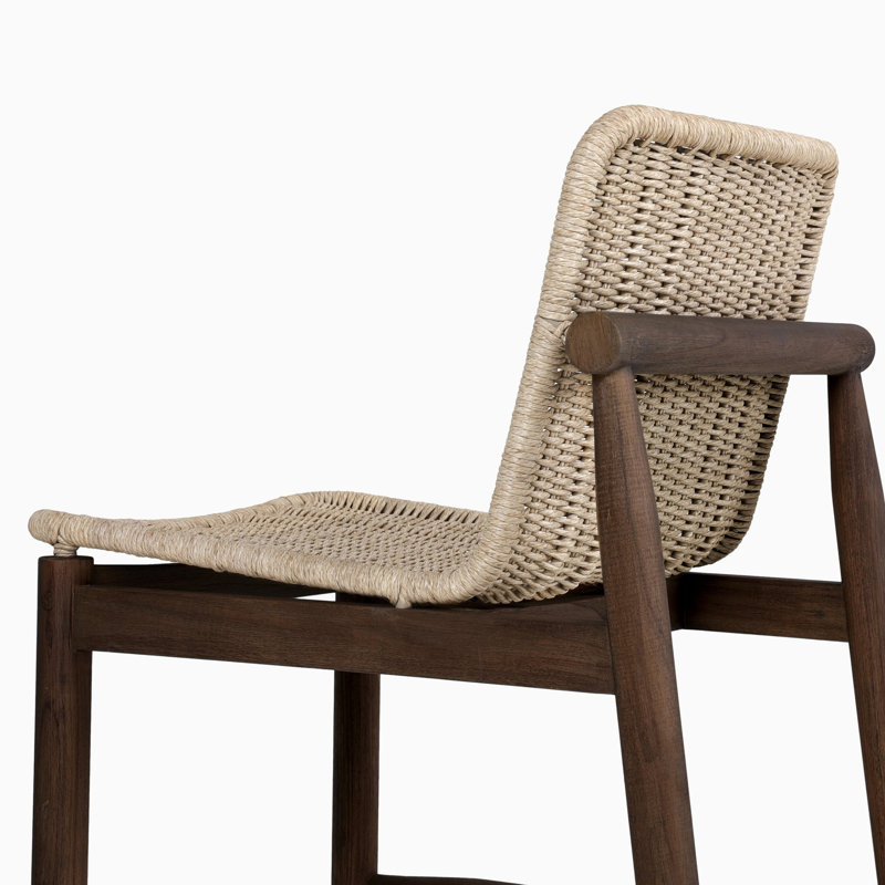 Dume Outdoor Dining Chair, White/Brown