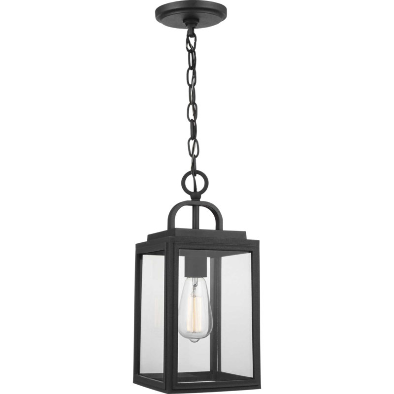 Lanterne suspendue d'extérieur à 1 lumière noire H 15,38 po Miltona