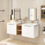 Meuble-lavabo double 60 po avec plateau en céramique Accalia