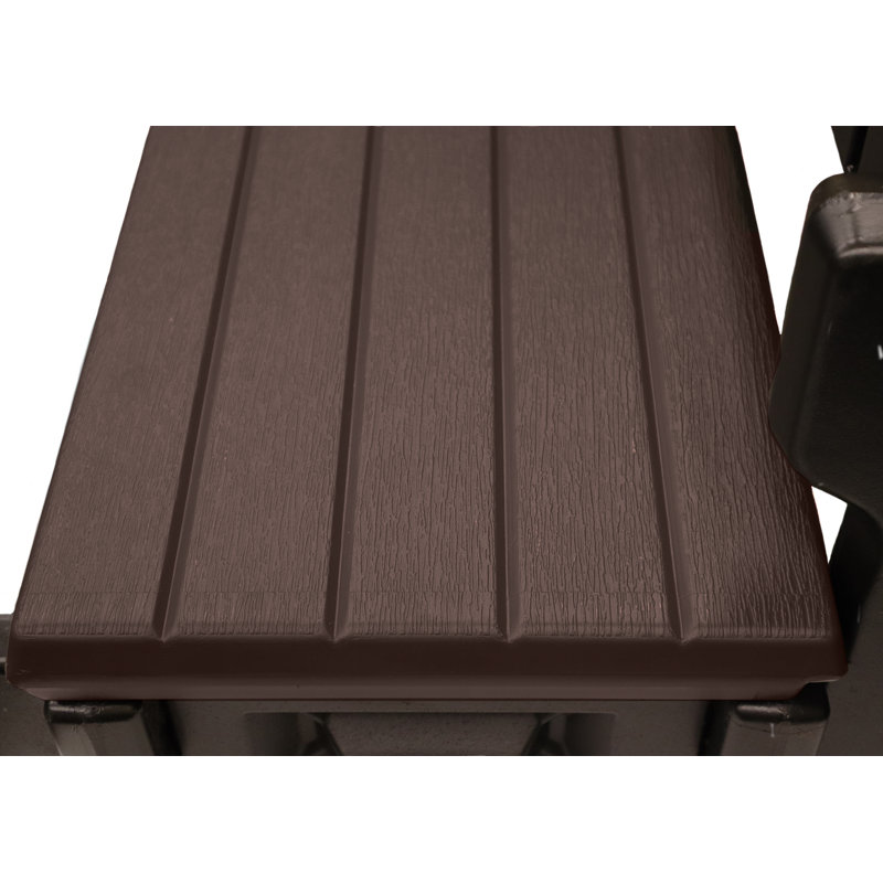 Mahogany 3-Tread Spa Step with Black Accents
