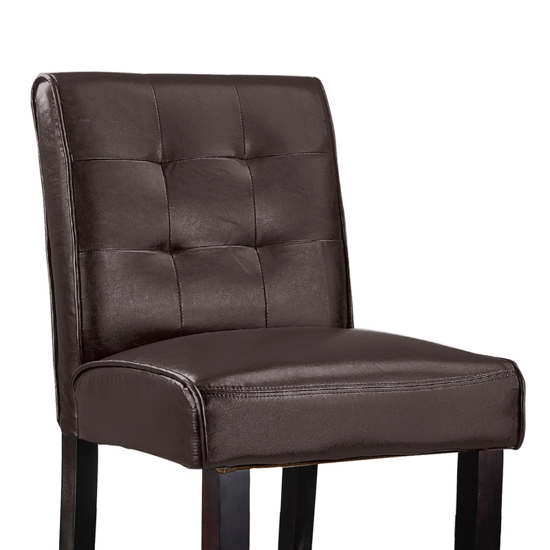 Bannie Upholstered Counter Stool, Dark Brown, Counter Stool (25" Seat Height)