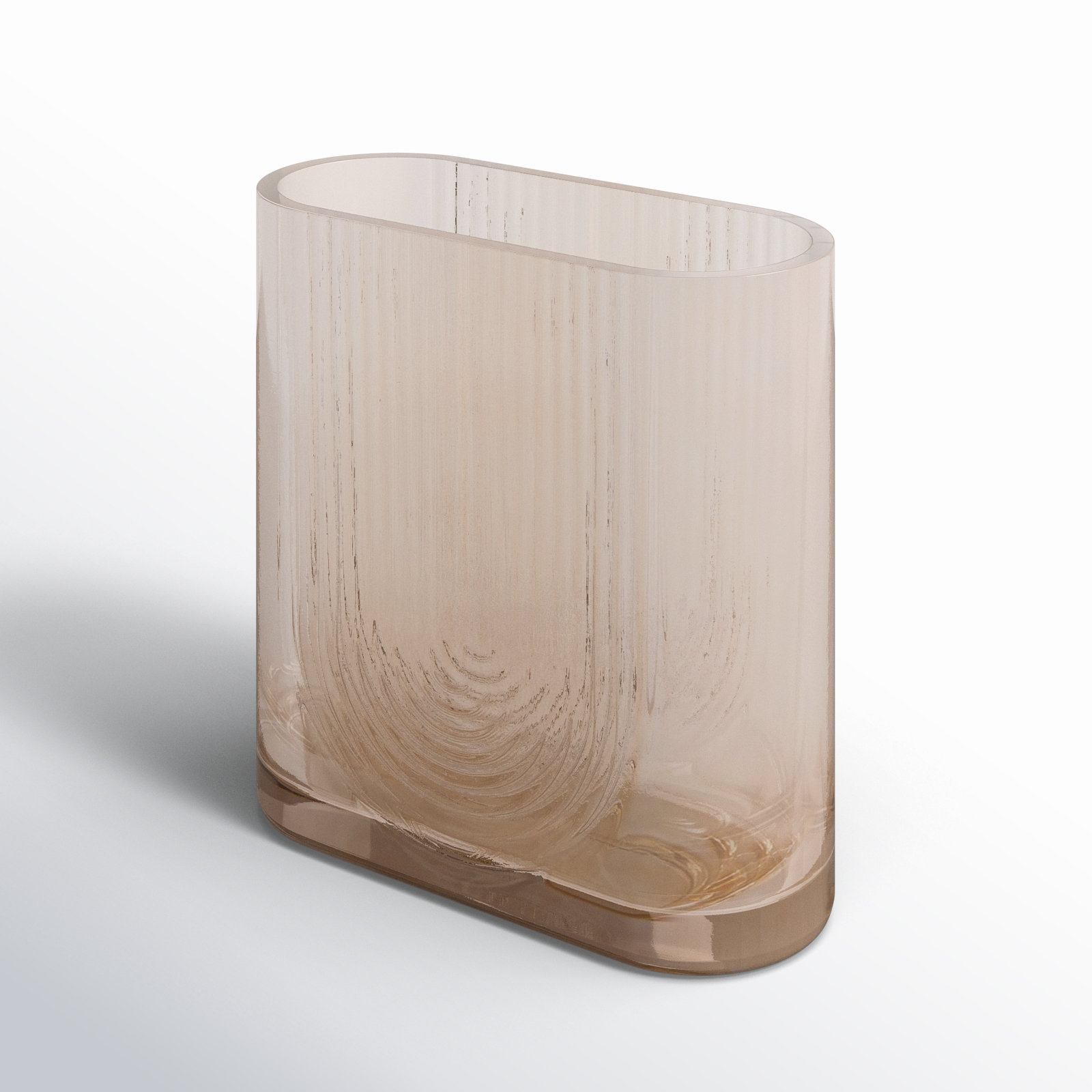 Brigida Handmade Glass Table Vase, 7" H x 7" W x 3" D